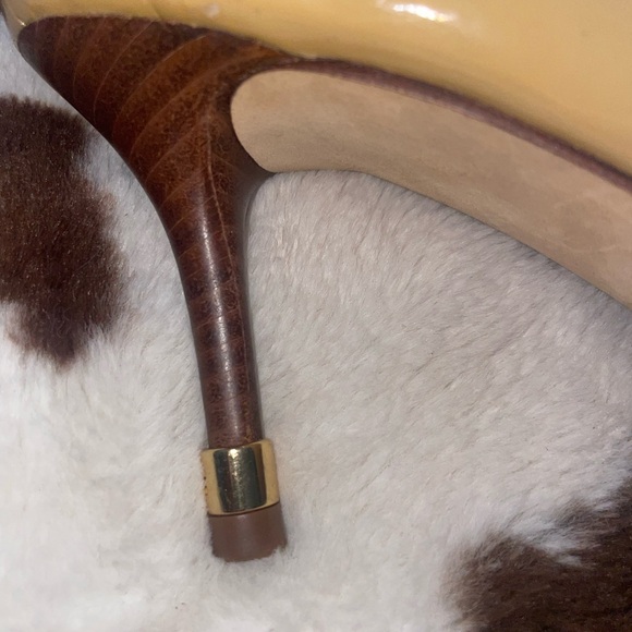 Tory Burch REA 75mm open toe pump patent calf sz 8 - Picture 4 of 15